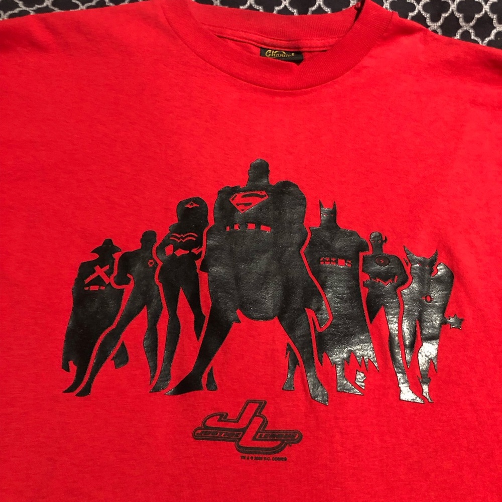 2002 Vintage Changes Justice League Tee Red T-Shirt Single Stitch Sz XL cC13